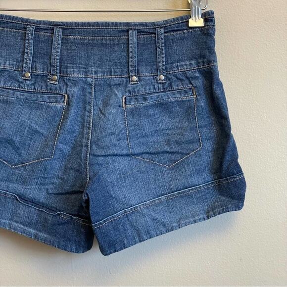 Anthropologie 4 blue jeans shorts high rise button fly Pilcro - Picture 7 of 7